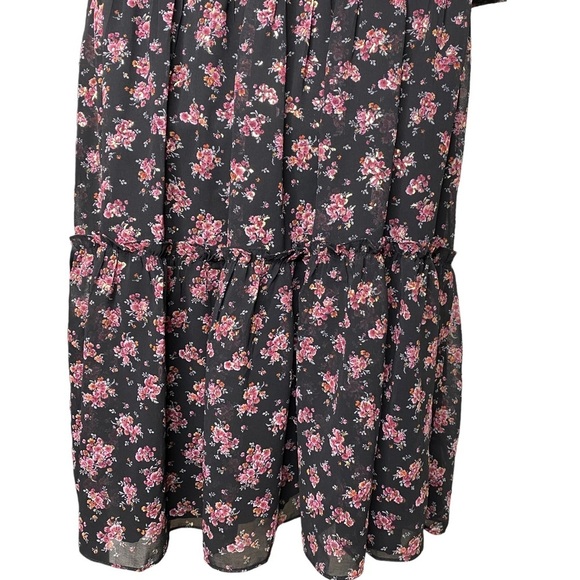 1. STATE | NWT Long Sleeve Midi Dress in Gold Foil Floral Chiffon Size 2/S - Picture 8 of 9